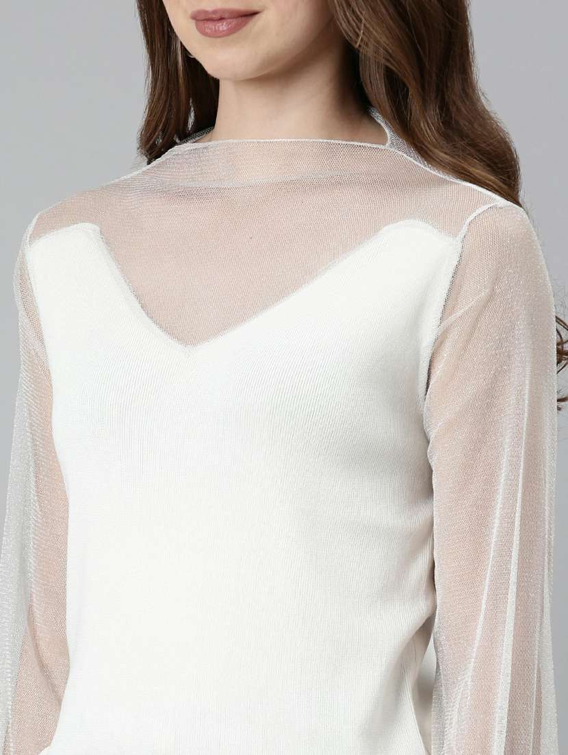 women's straight round neck top - 19948332 - Standard Image - 6