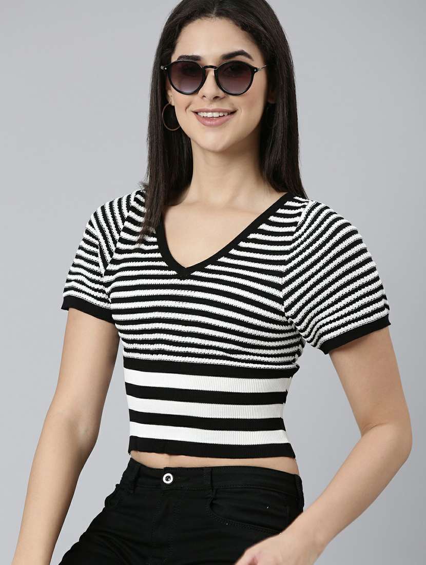 women's straight v neck top - 19948338 -  Standard Image - 1