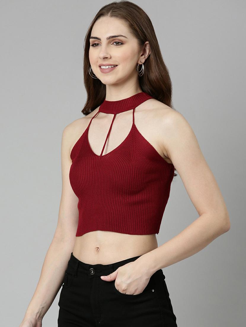 women's crop halter neck top - 19948368 - Standard Image - 1