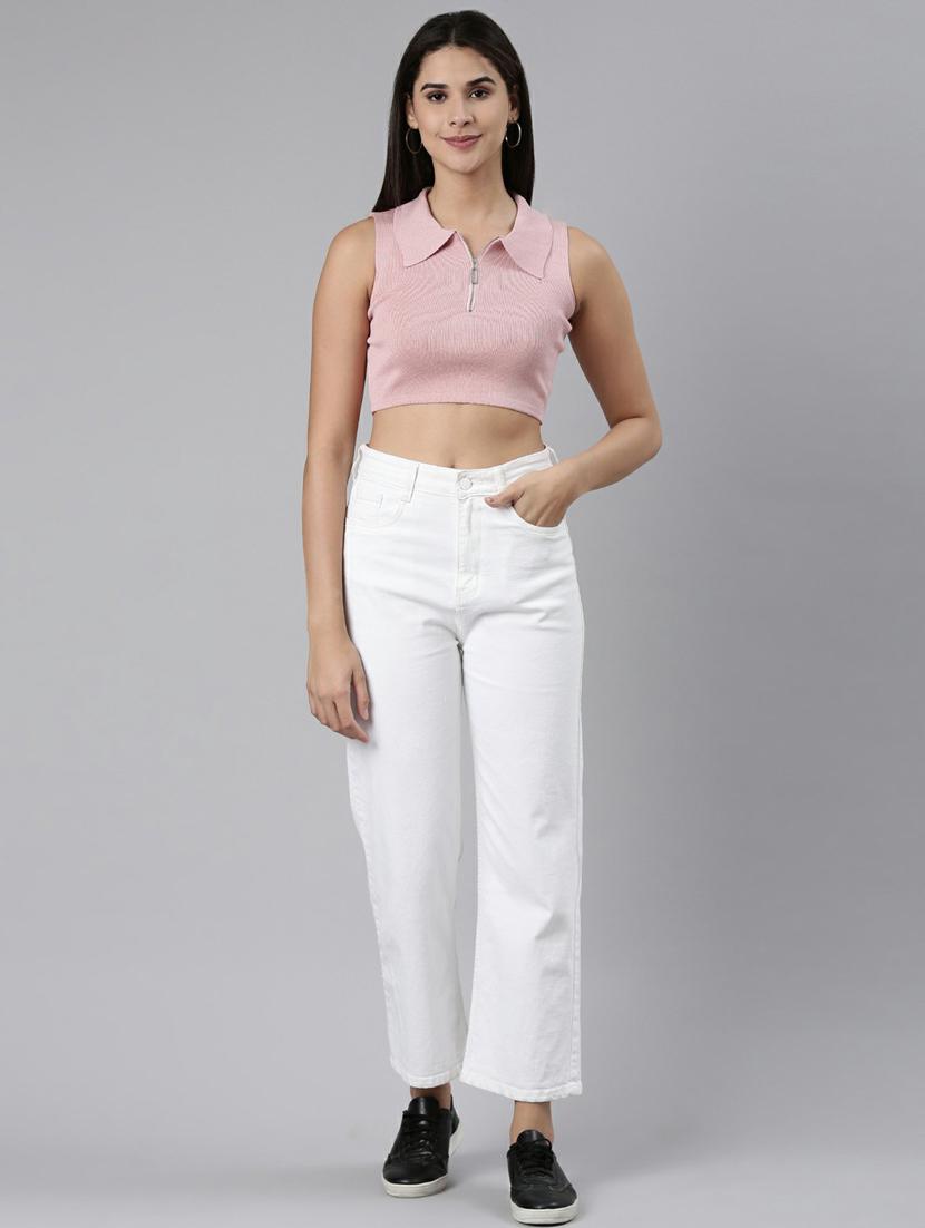 women's crop collared top - 19948397 - Standard Image - 4