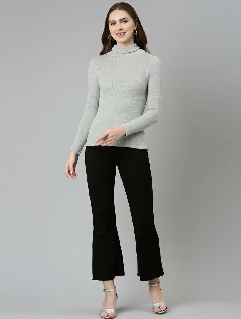 women's straight high neck top - 19948415 - Standard Image - 4