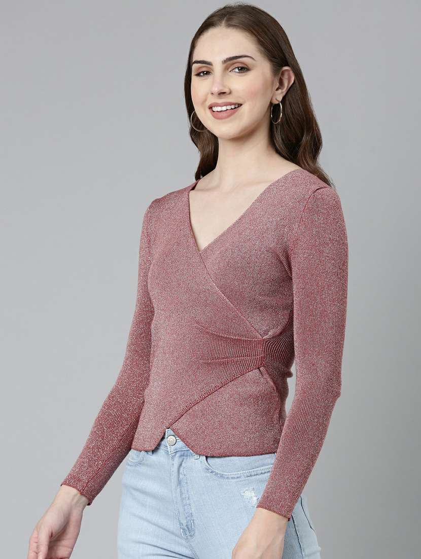 brown acrylic wrap top - 19948479 -  Standard Image - 1