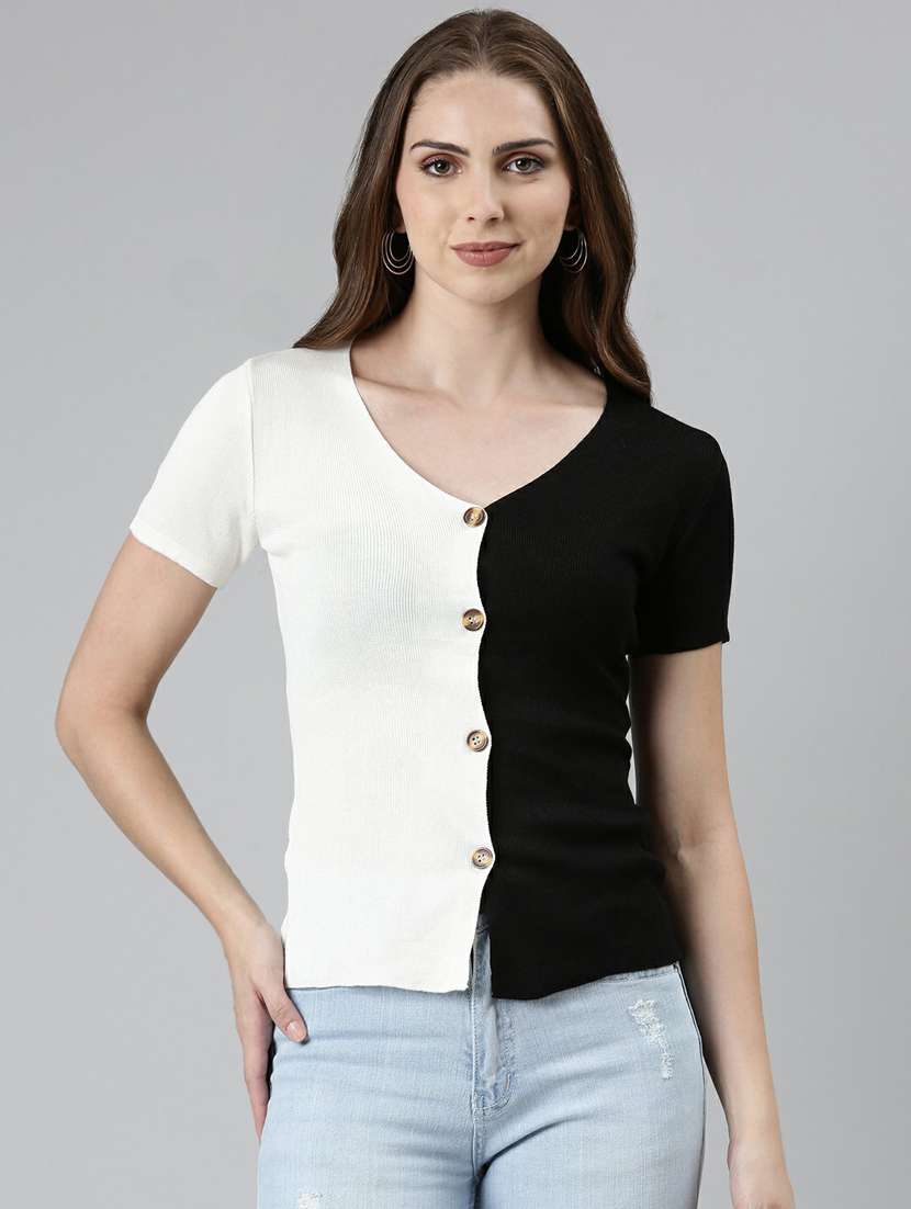 women's blouson v neck top