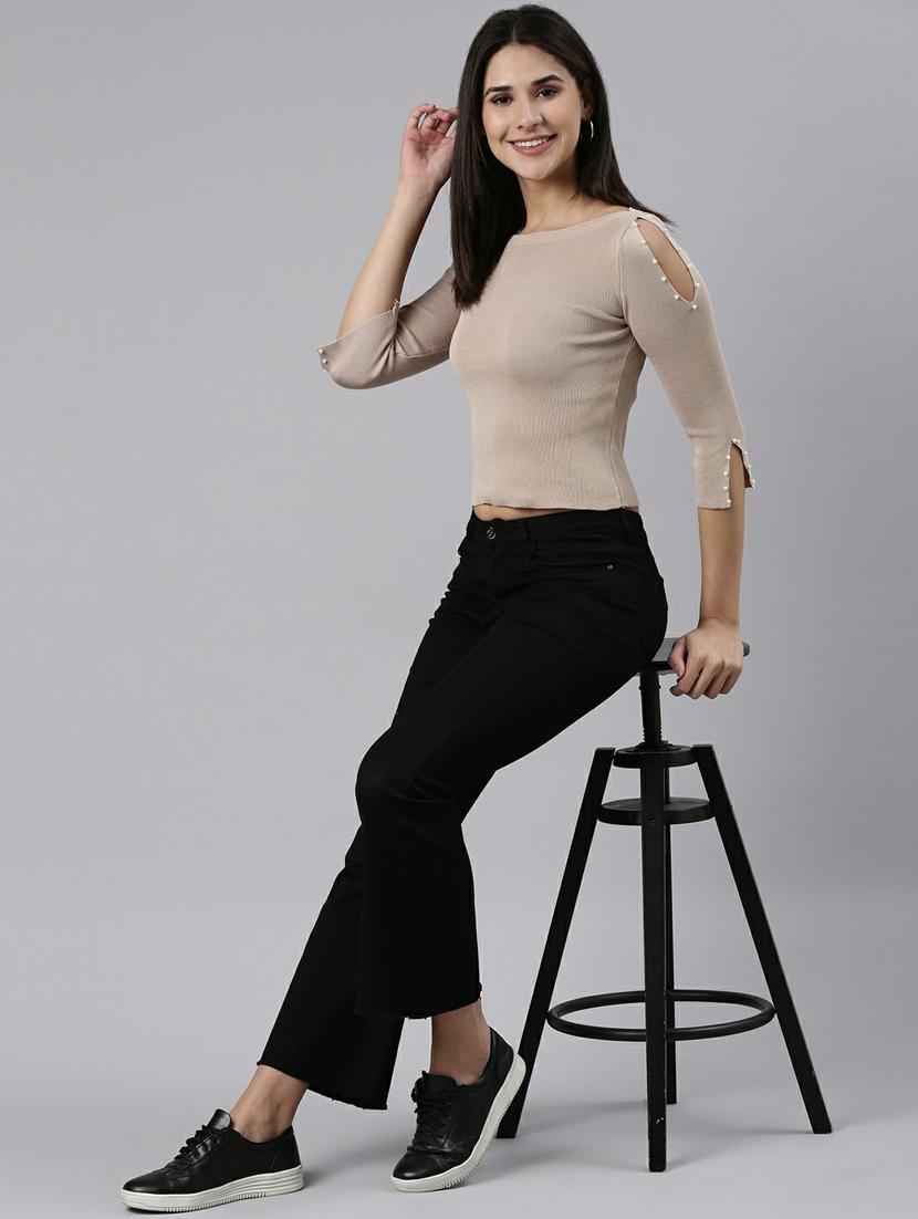 women's straight boat neck top - 19948505 - Standard Image - 4