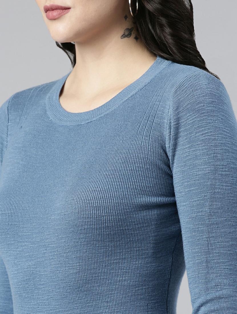 round neck solid regular top - 19948543 - Standard Image - 6