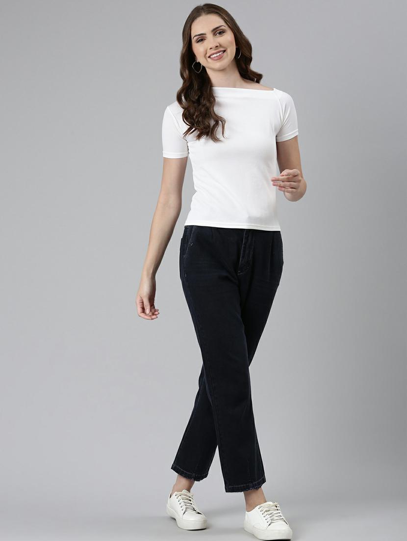 women's straight boat neck top - 19948595 - Standard Image - 4
