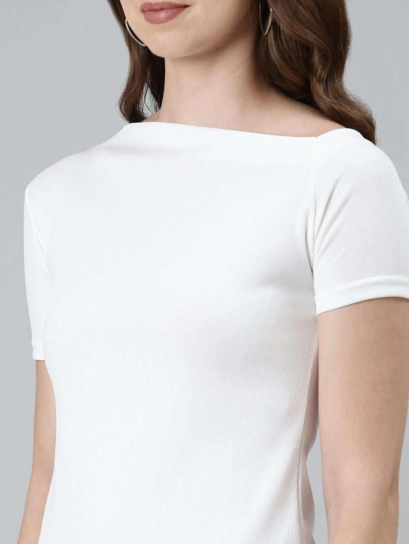 women's straight boat neck top - 19948595 - Standard Image - 6