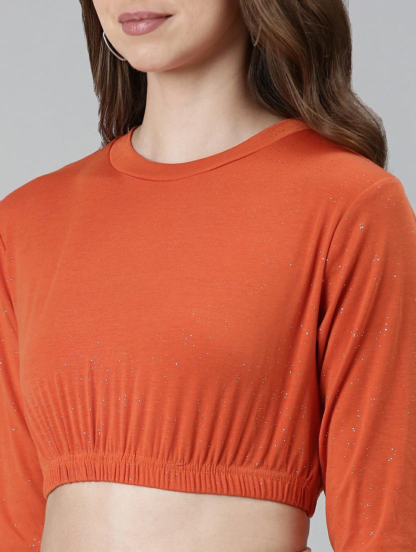 women's crop round neck top - 19948599 - Standard Image - 6