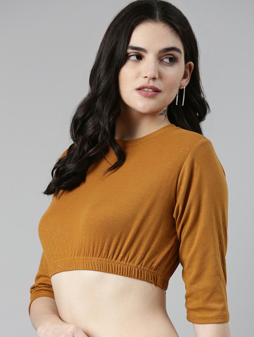 women's crop round neck top - 19948600 -  Standard Image - 1
