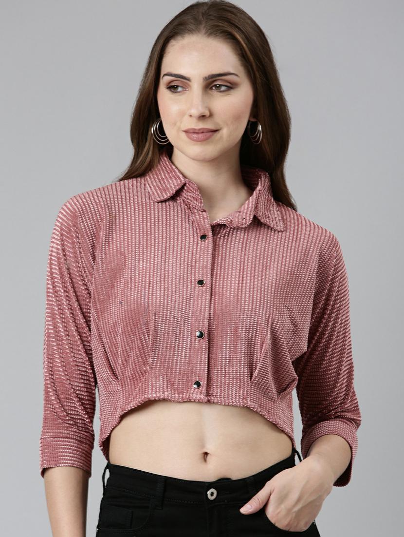 women's crop collared top - 19948602 -  Standard Image - 1