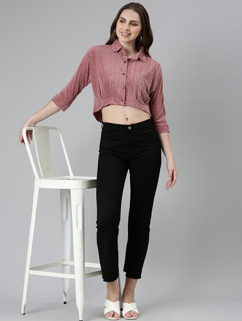 women's crop collared top - 19948602 - Standard Image - 4