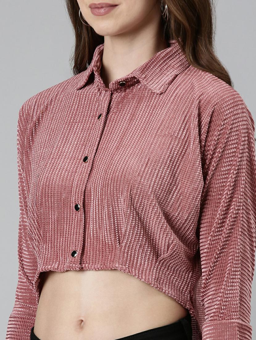 women's crop collared top - 19948602 - Standard Image - 6