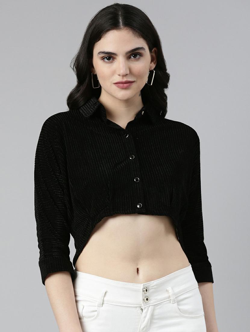 women's crop collared top - 19948603 - Zoom Image - 0