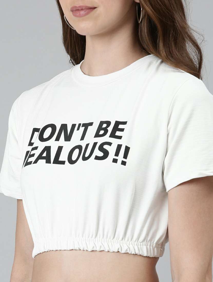 women's crop round neck top - 19948605 -  Standard Image - 6