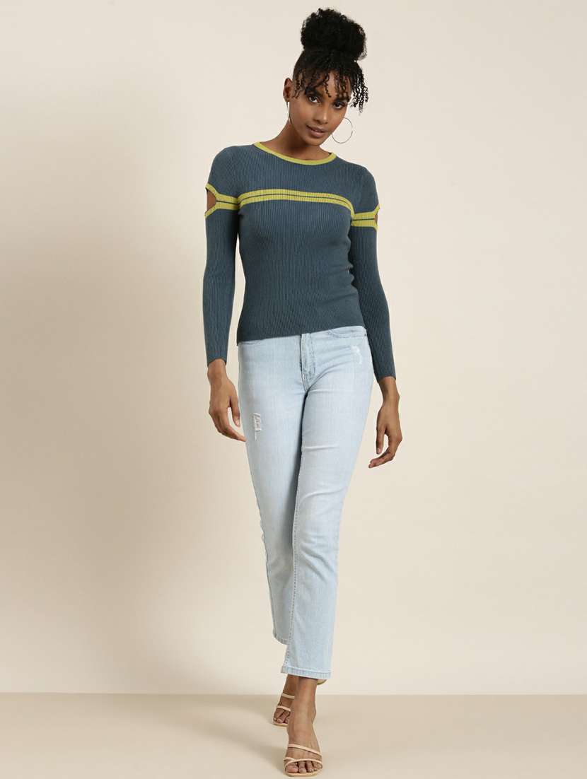 women's straight round neck top - 19948615 -  Standard Image - 4