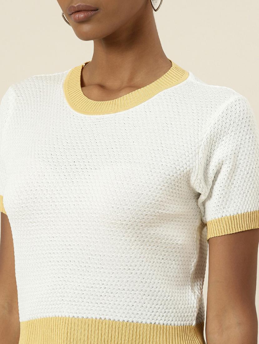 women's white round neck top - 19948617 - Standard Image - 6