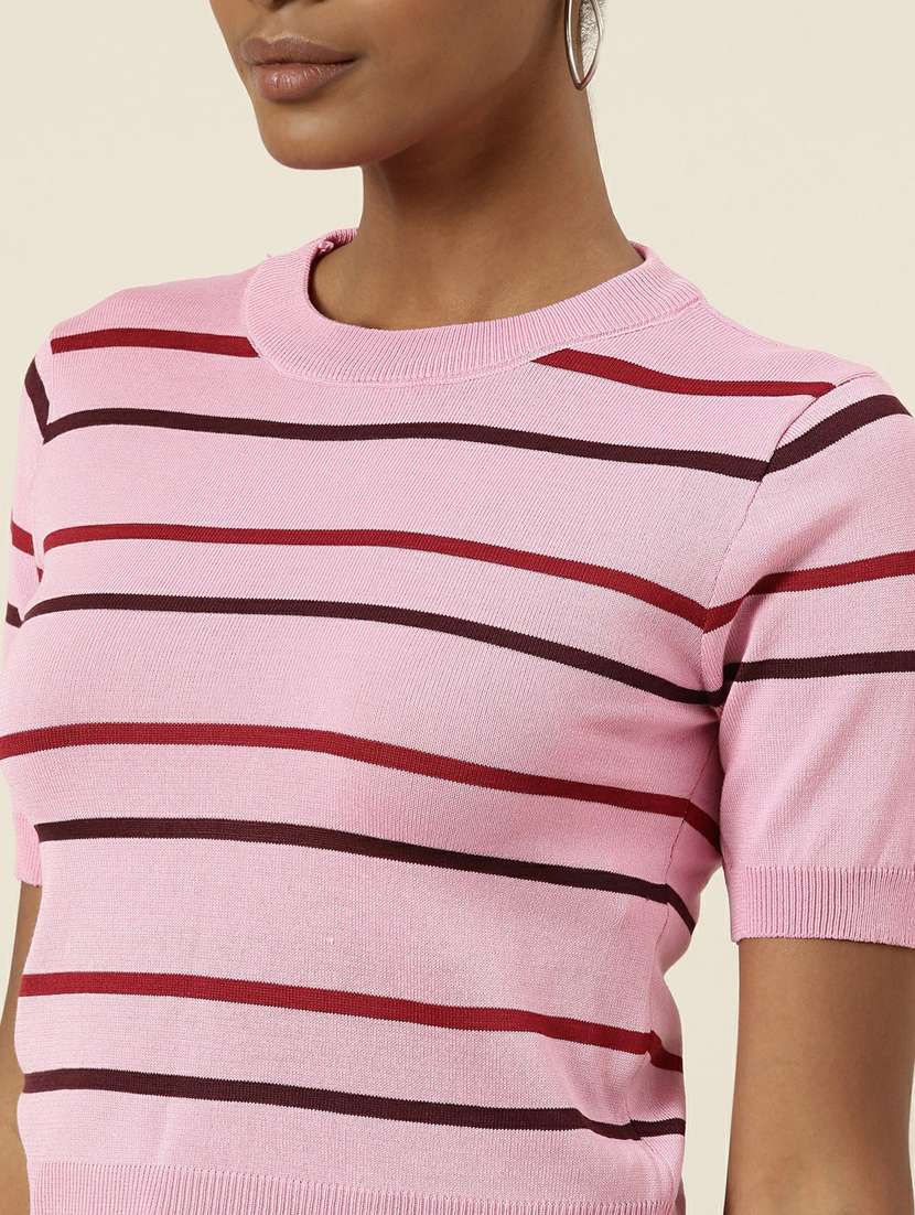 women's straight round neck top - 19948624 - Standard Image - 6