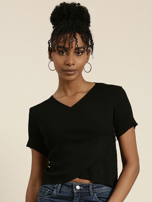 black acrylic wrap top - 19948627 - Standard Image - 0