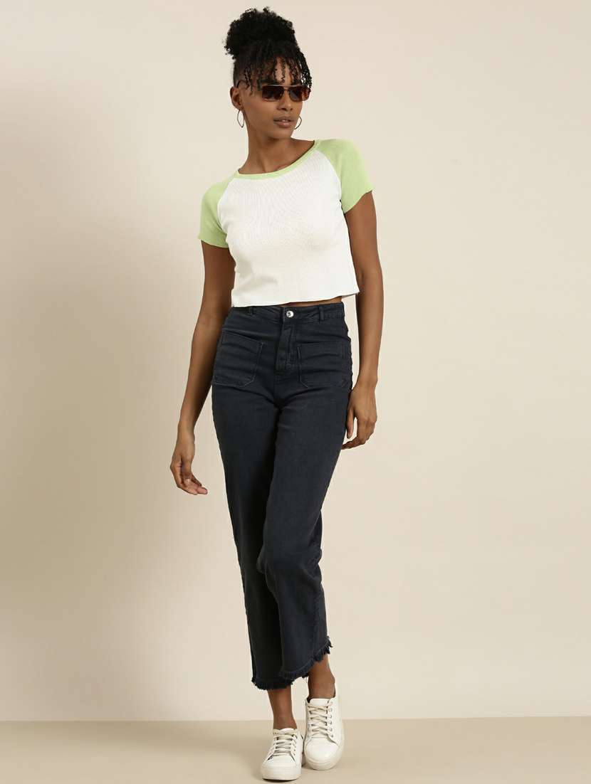 women's crop round neck top - 19948630 -  Standard Image - 4