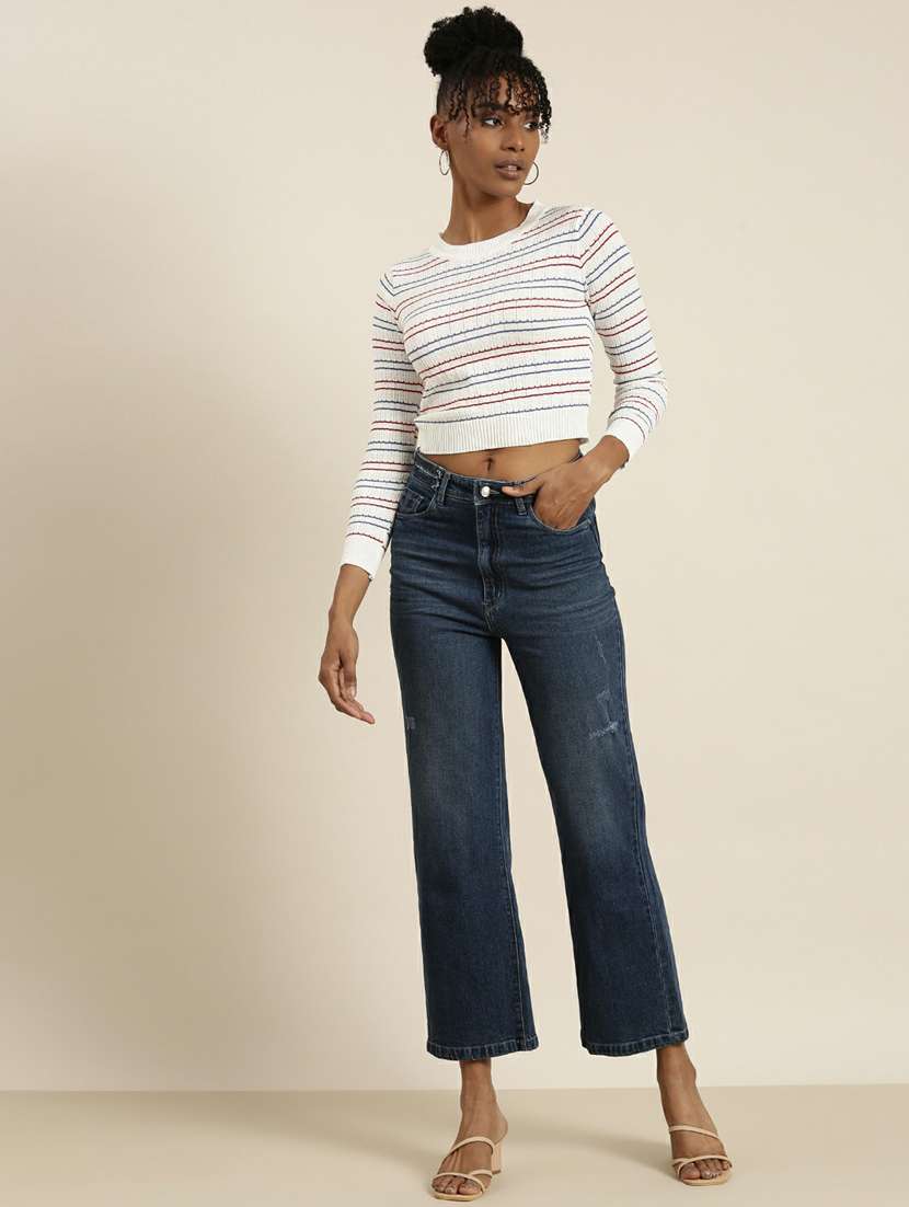 women's crop round neck top - 19948633 -  Standard Image - 4