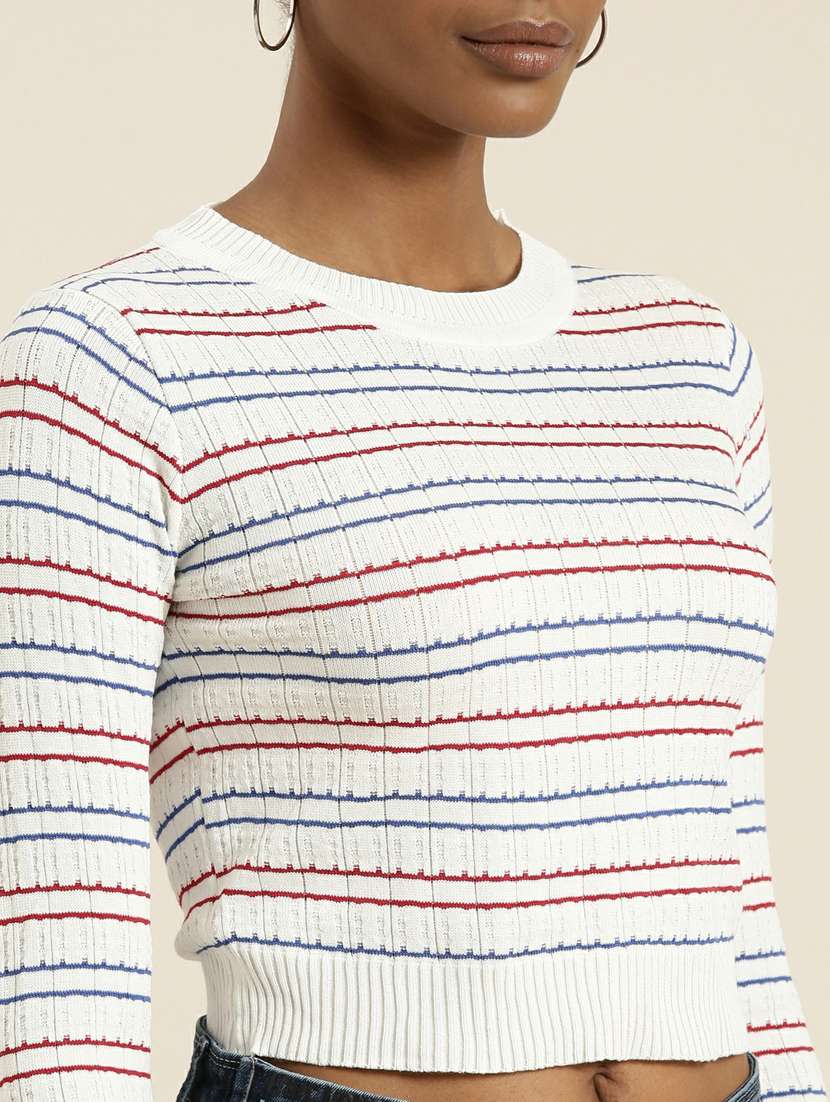 women's crop round neck top - 19948633 -  Standard Image - 6