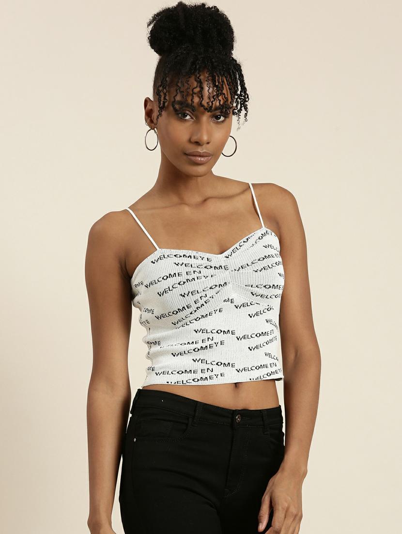 women's crop shoulder strap top - 19948634 -  Standard Image - 1
