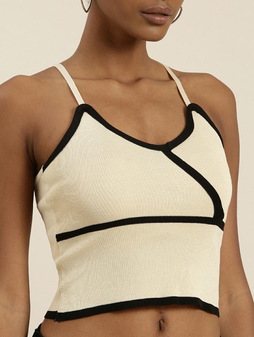 beige acrylic camisole top - 19948636 - Standard Image - 6