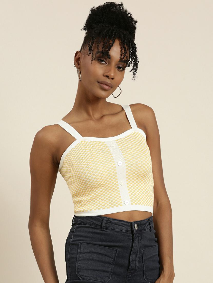 yellow acrylic camisole top - 19948643 -  Standard Image - 1
