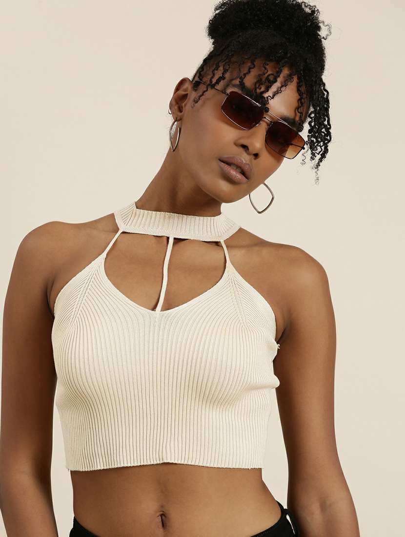 women's crop halter neck top - 19948652 -  Standard Image - 1
