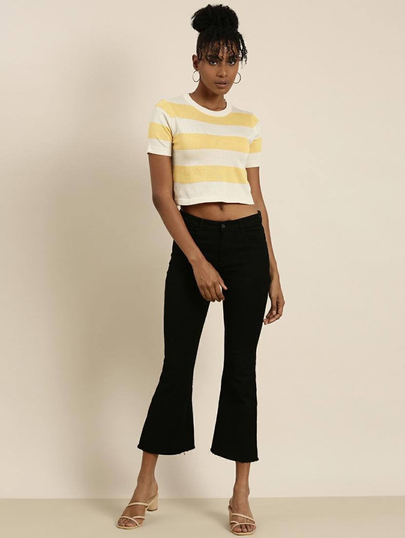 women's crop round neck top - 19948656 - Standard Image - 4