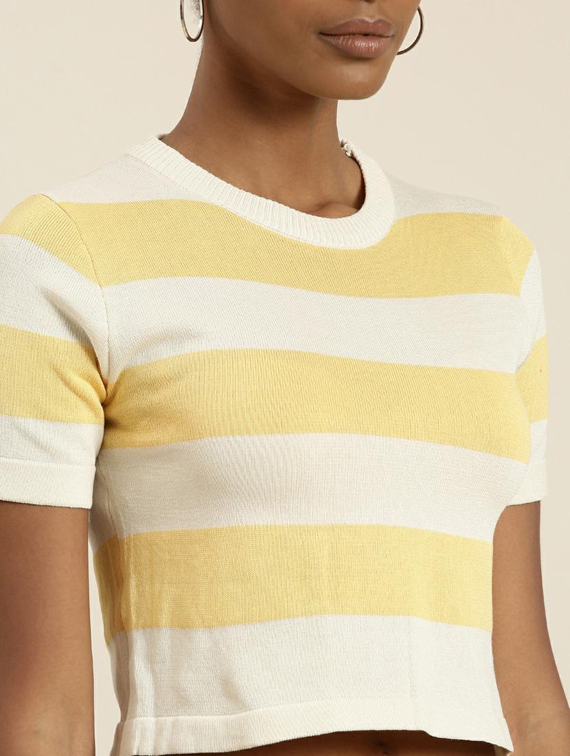 women's crop round neck top - 19948656 - Standard Image - 6