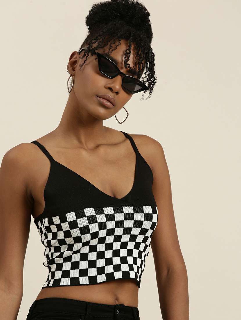 women's crop v neck top - 19948663 -  Standard Image - 1