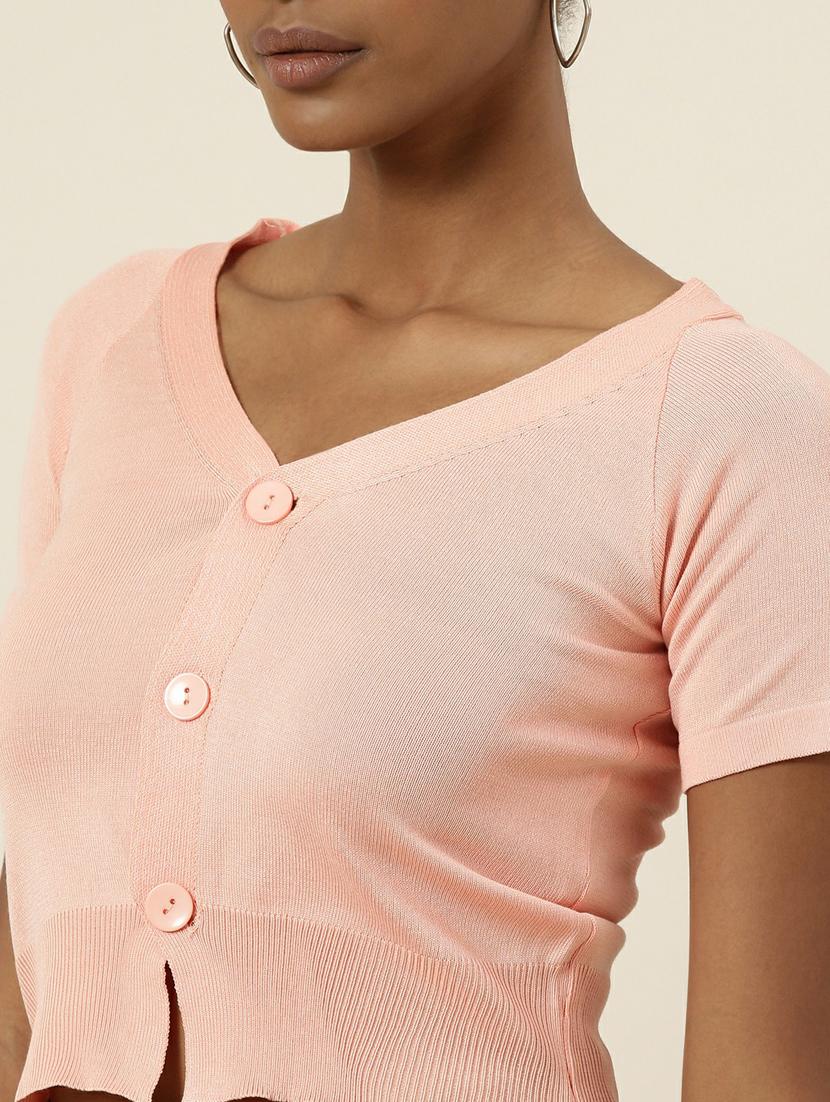 women's crop v neck top - 19948681 - Standard Image - 6