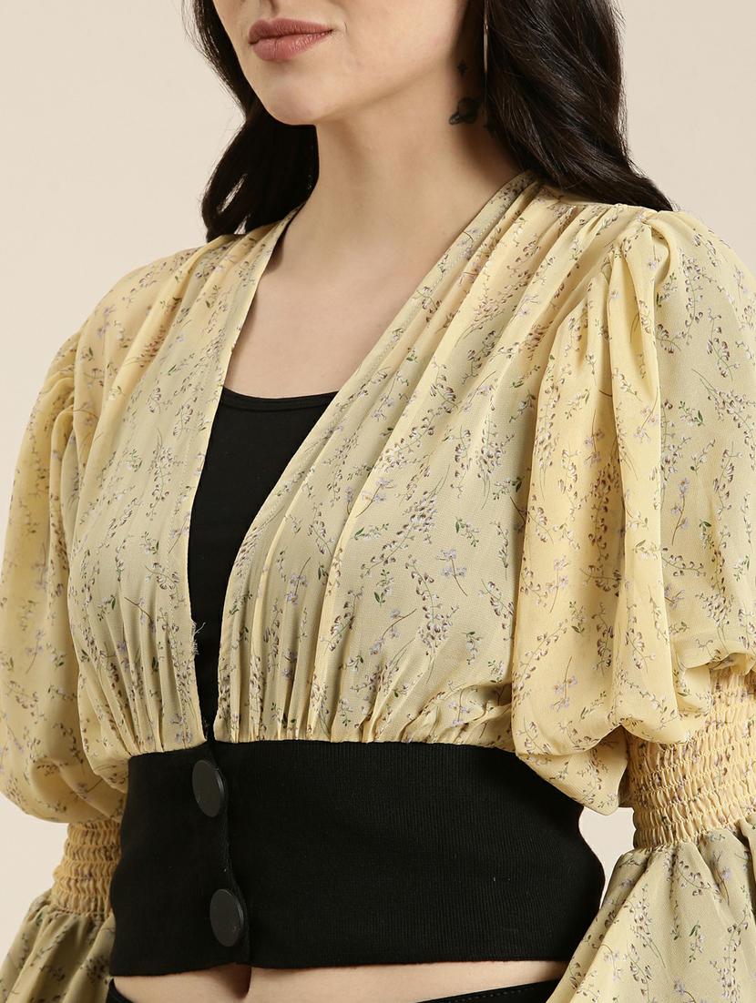 women's blouson v neck top - 19948686 - Standard Image - 6