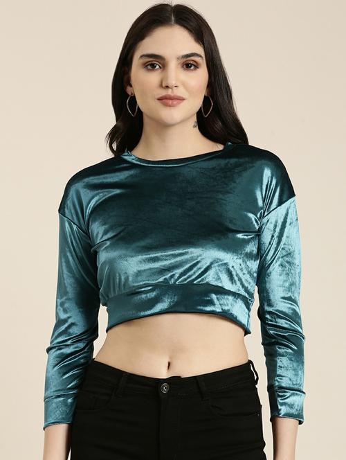 blue polyester blouson top - 19948688 -  Standard Image - 0