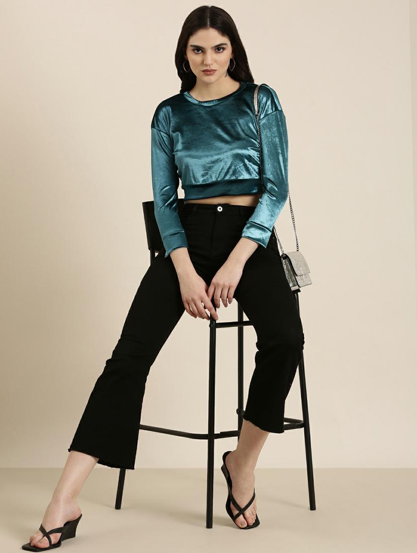 blue polyester blouson top - 19948688 - Standard Image - 4