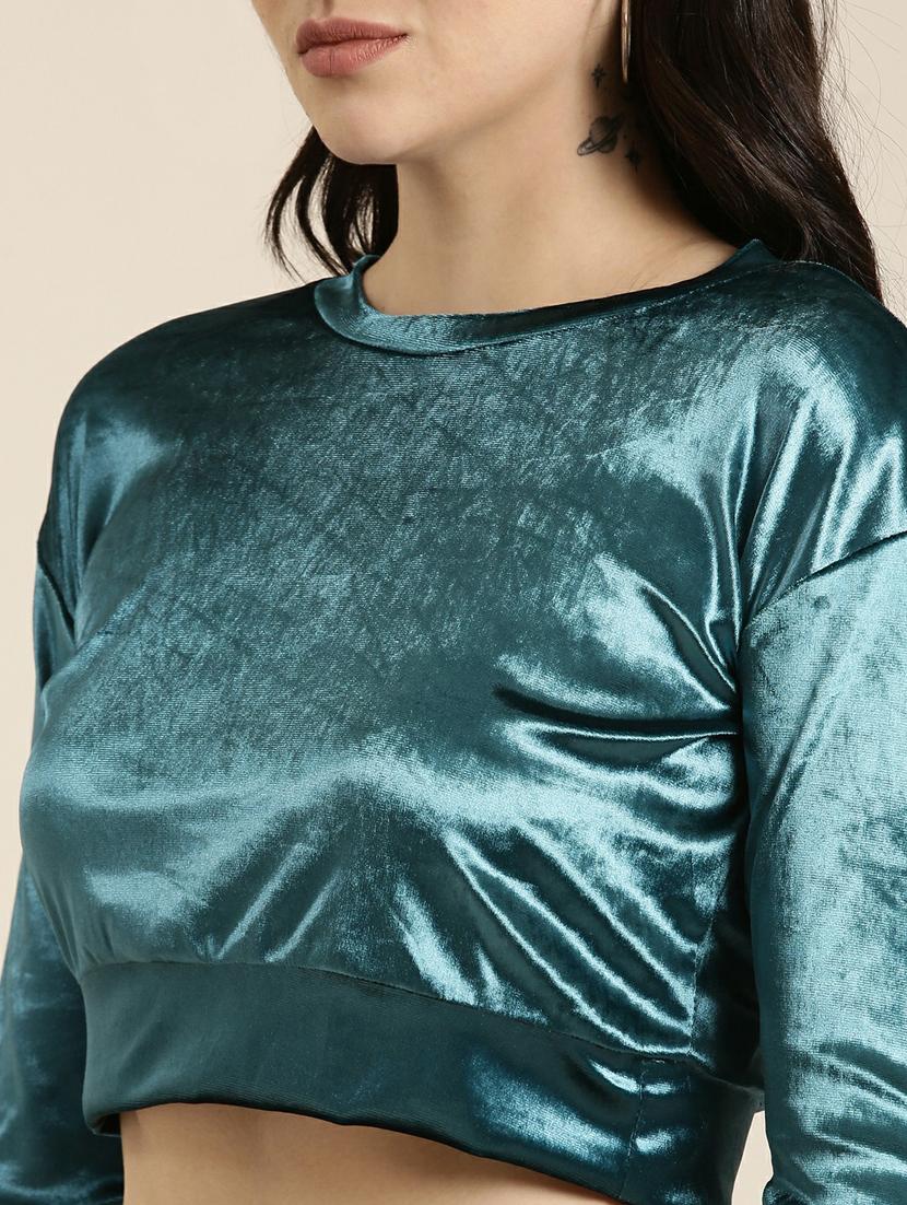blue polyester blouson top - 19948688 - Standard Image - 6