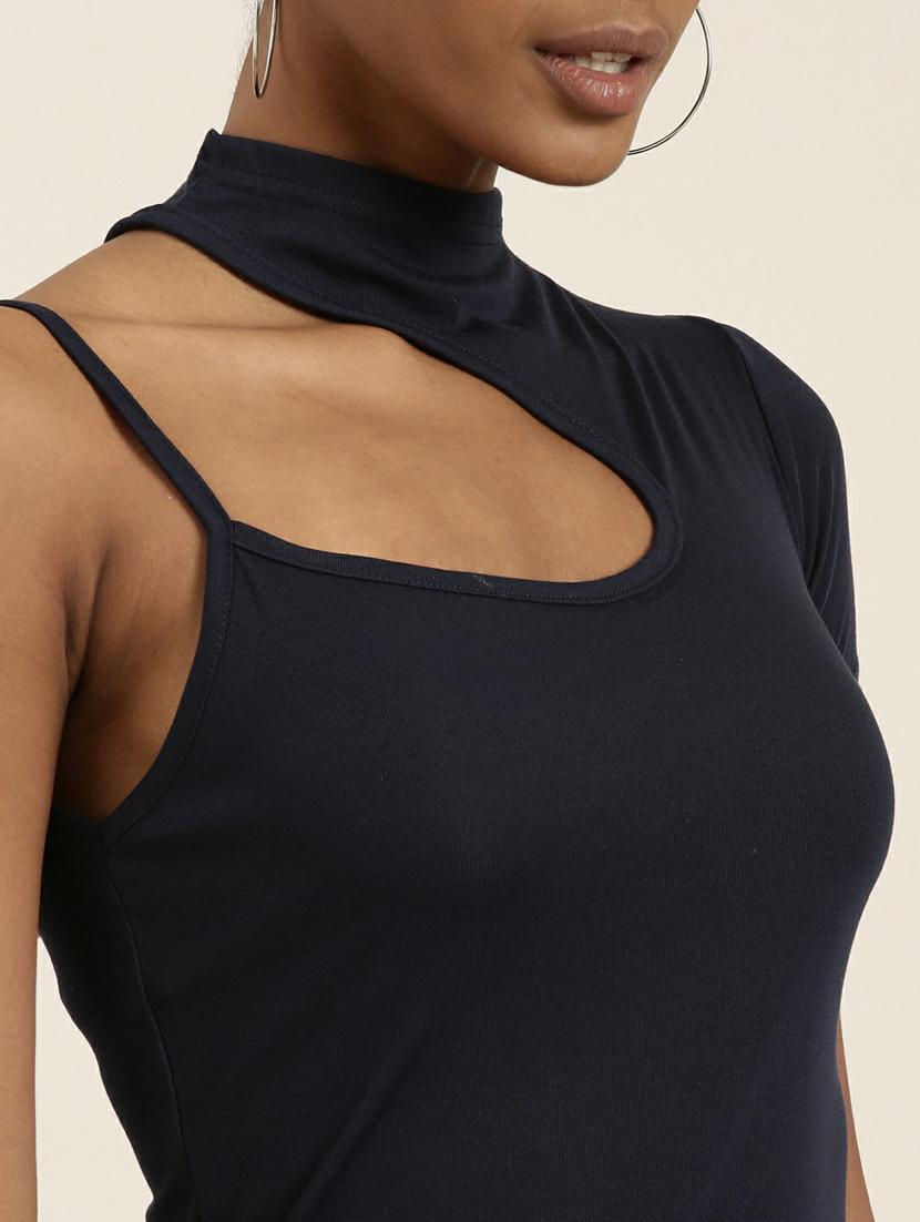 blue cotton blend regular top - 19948697 - Standard Image - 6