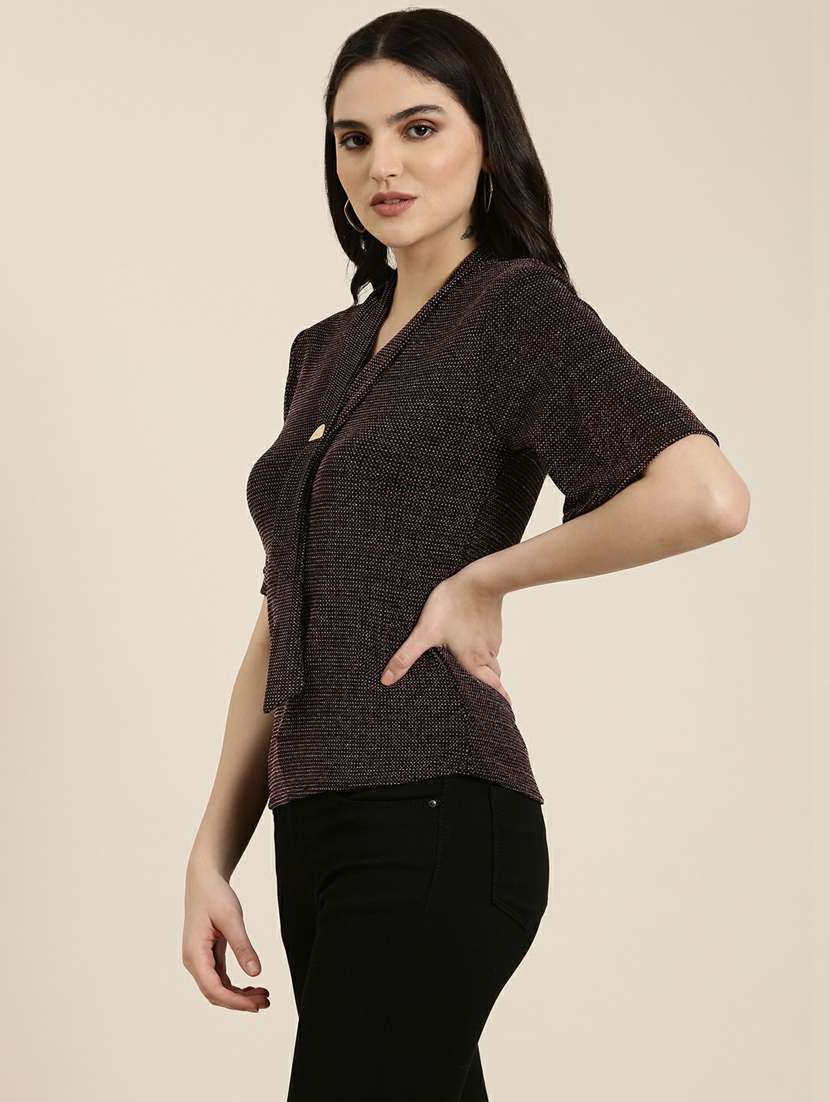 brown solid regular top - 19948702 -  Standard Image - 1