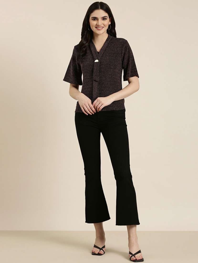 brown solid regular top - 19948702 -  Standard Image - 4