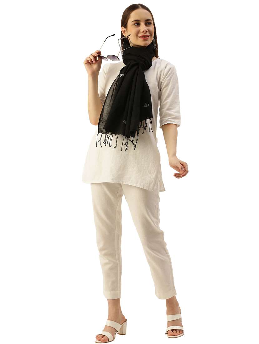 black cotton scarf - 19949087 - Standard Image - 1