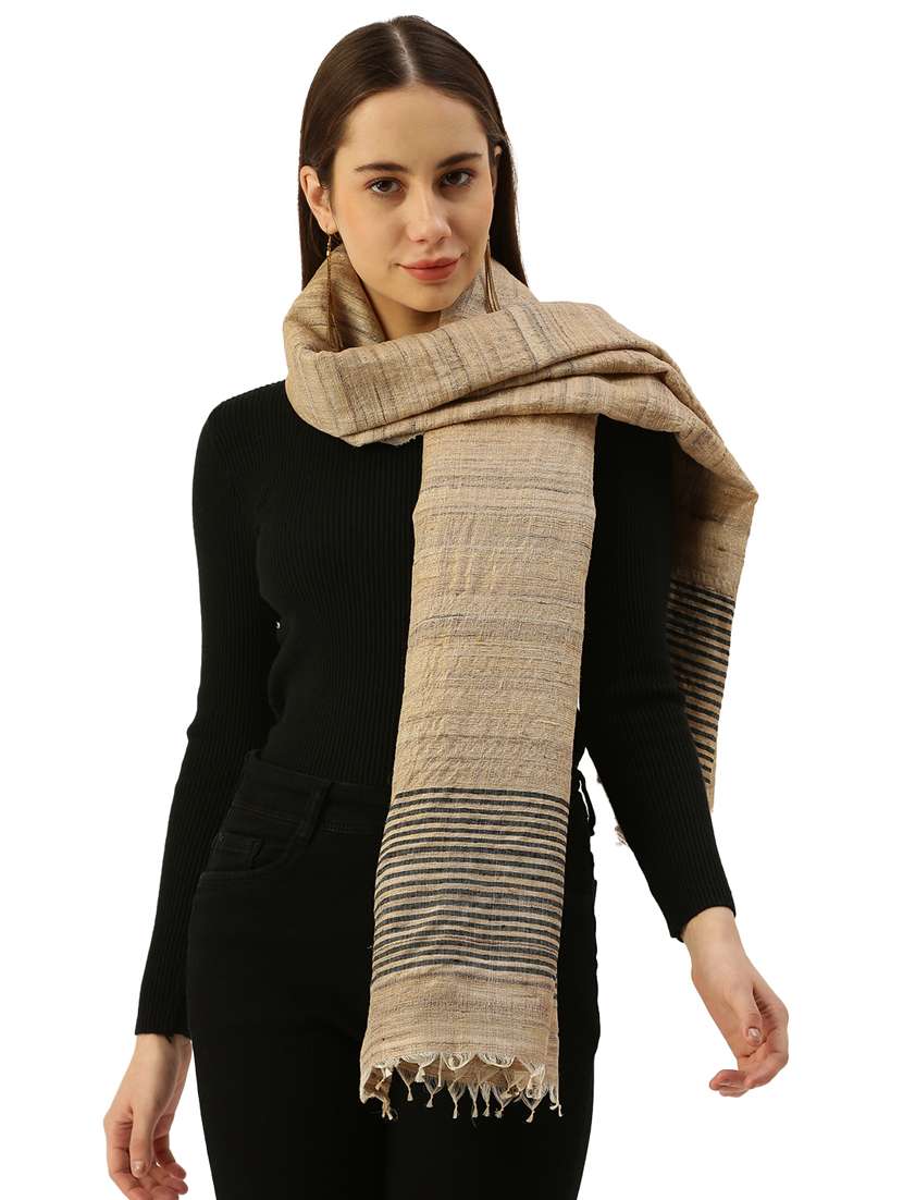 brown pure silk scarf