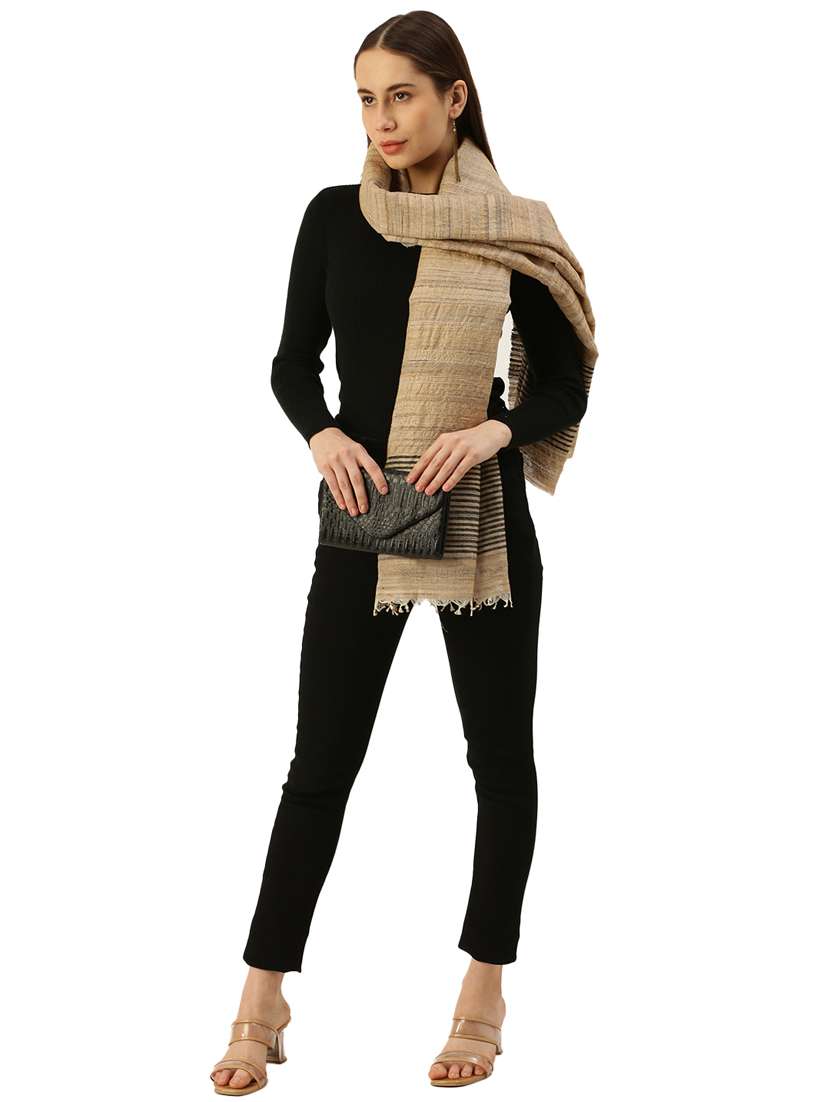 brown pure silk scarf - 19949150 -  Standard Image - 1