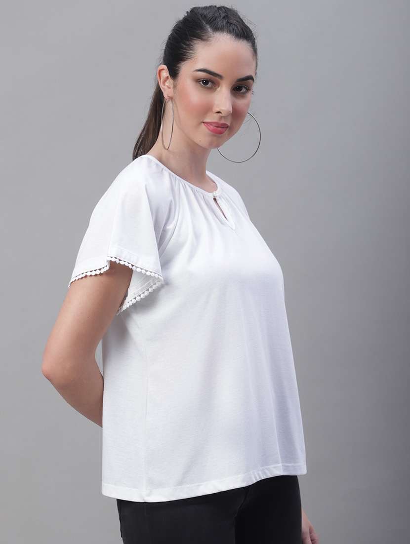 women's a line round neck top - 19950576 -  Standard Image - 1