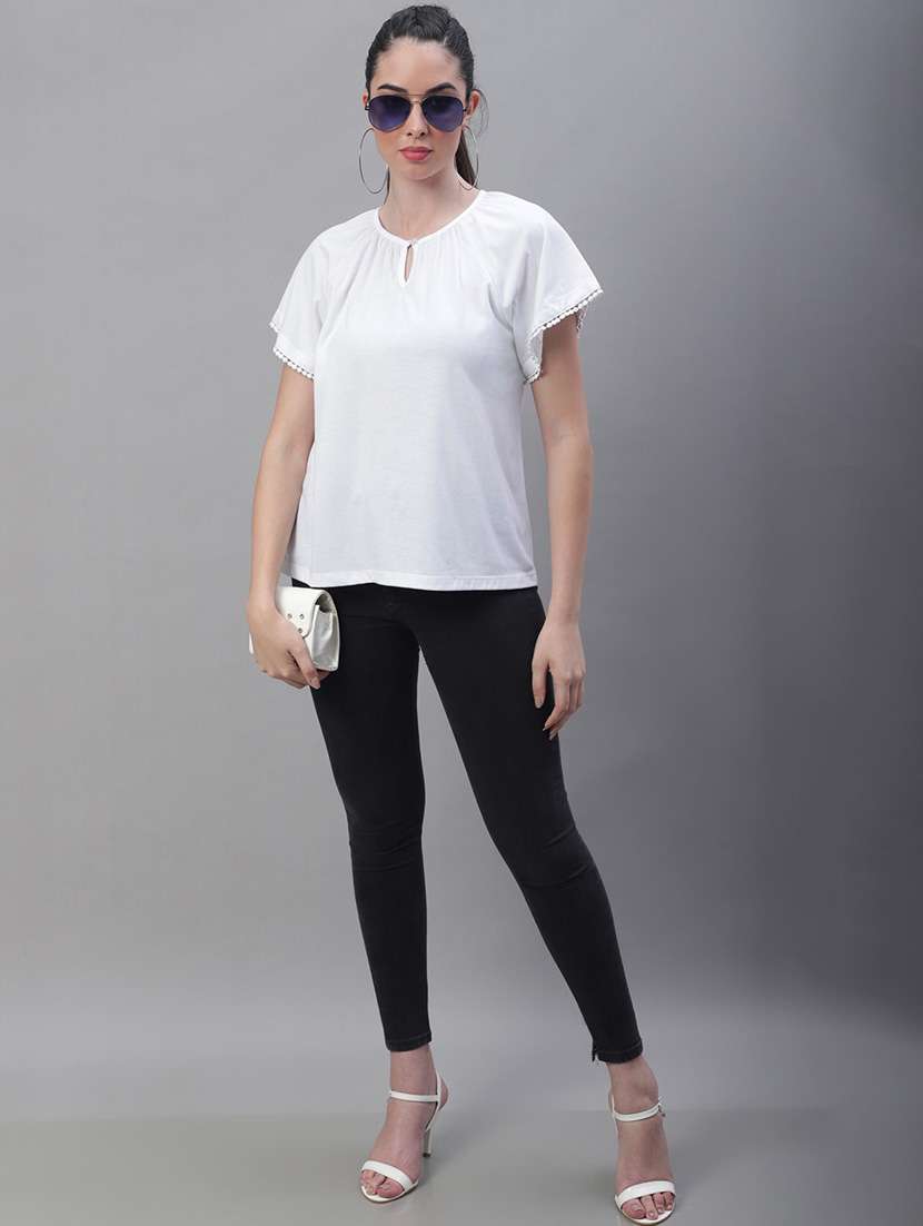 women's a line round neck top - 19950576 -  Standard Image - 4