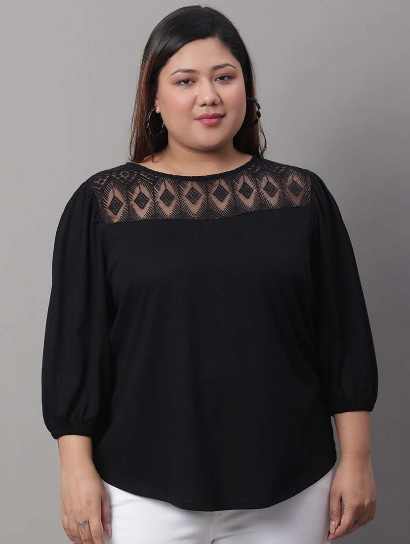 women's straight round neck top