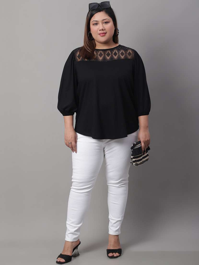 women's straight round neck top - 19950588 -  Standard Image - 4