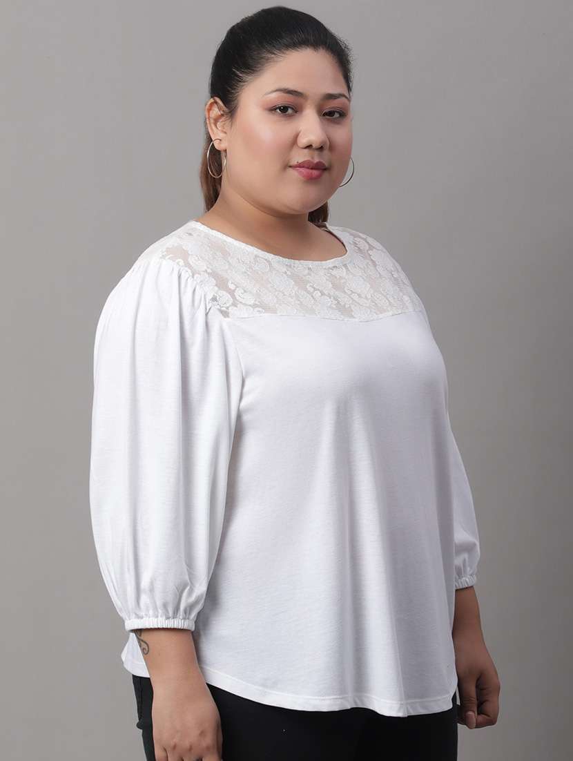 women's straight round neck top - 19950599 -  Standard Image - 1