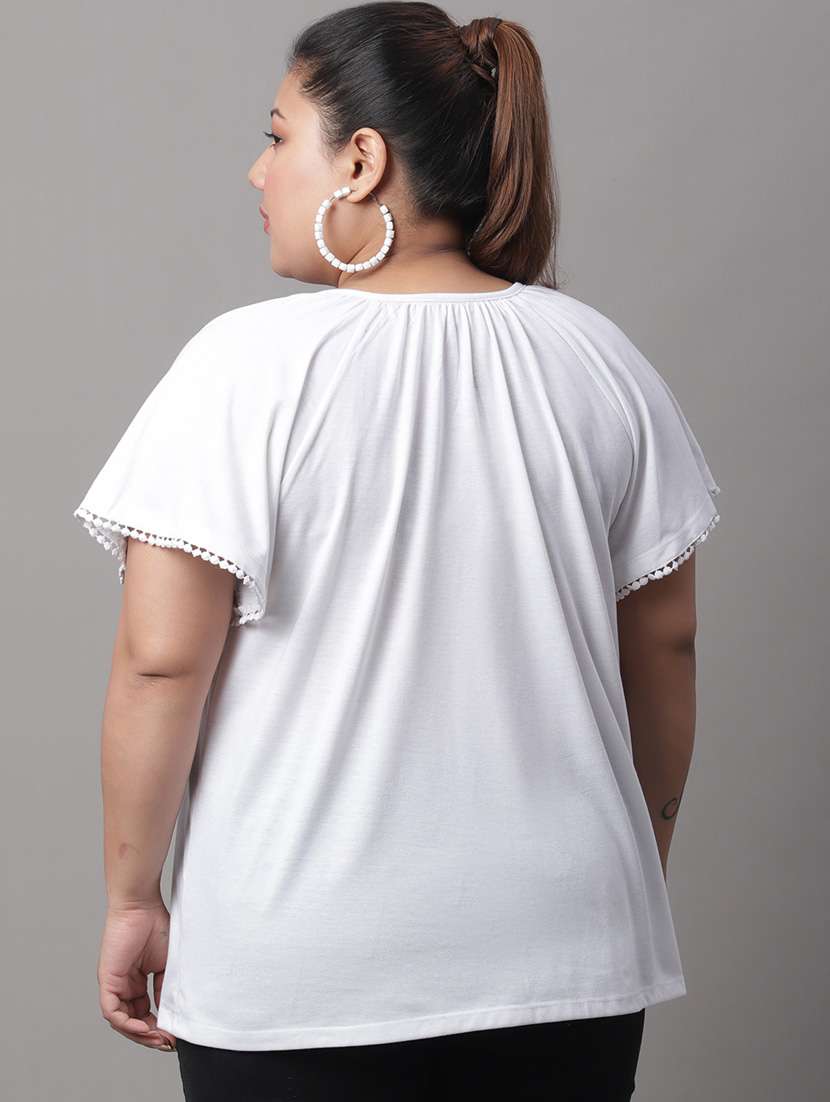 women's straight key hole neck top - 19950603 -  Standard Image - 1