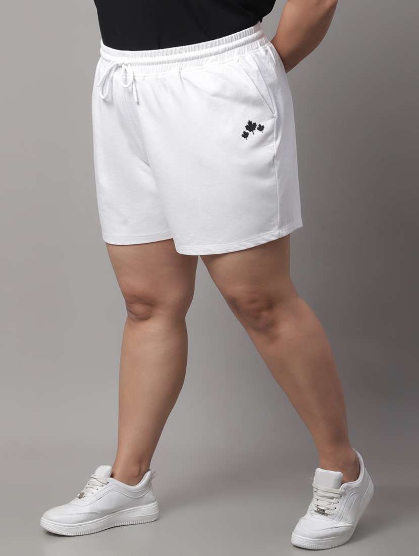 drawstring waist solid sports shorts - 19950644 -  Standard Image - 1
